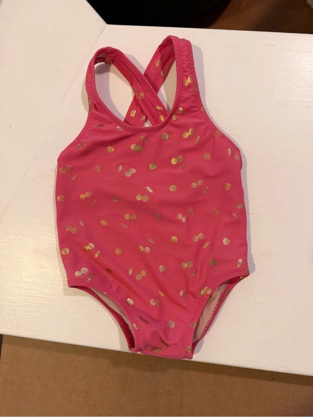 EGG New York Girls' Foil Cherry Print One-Piece Swimsuit - Baby
